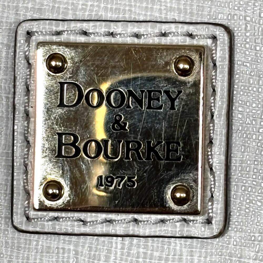 Dooney & Bourke purse light gray/sand saffiano leather 2–way satchel shoulderbag - Picture 3 of 16